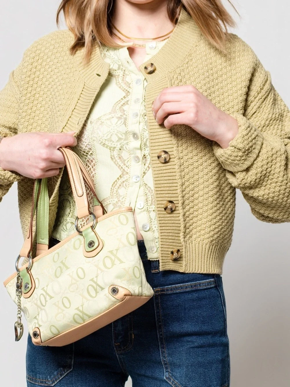 NWT Free People Lila Cardigan Sweater - Size Large - Green - Whispering Willow